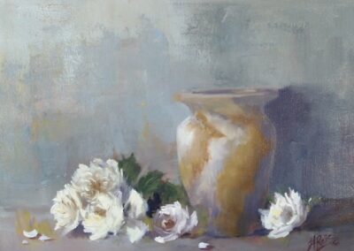 Alabaster Jar with Roses