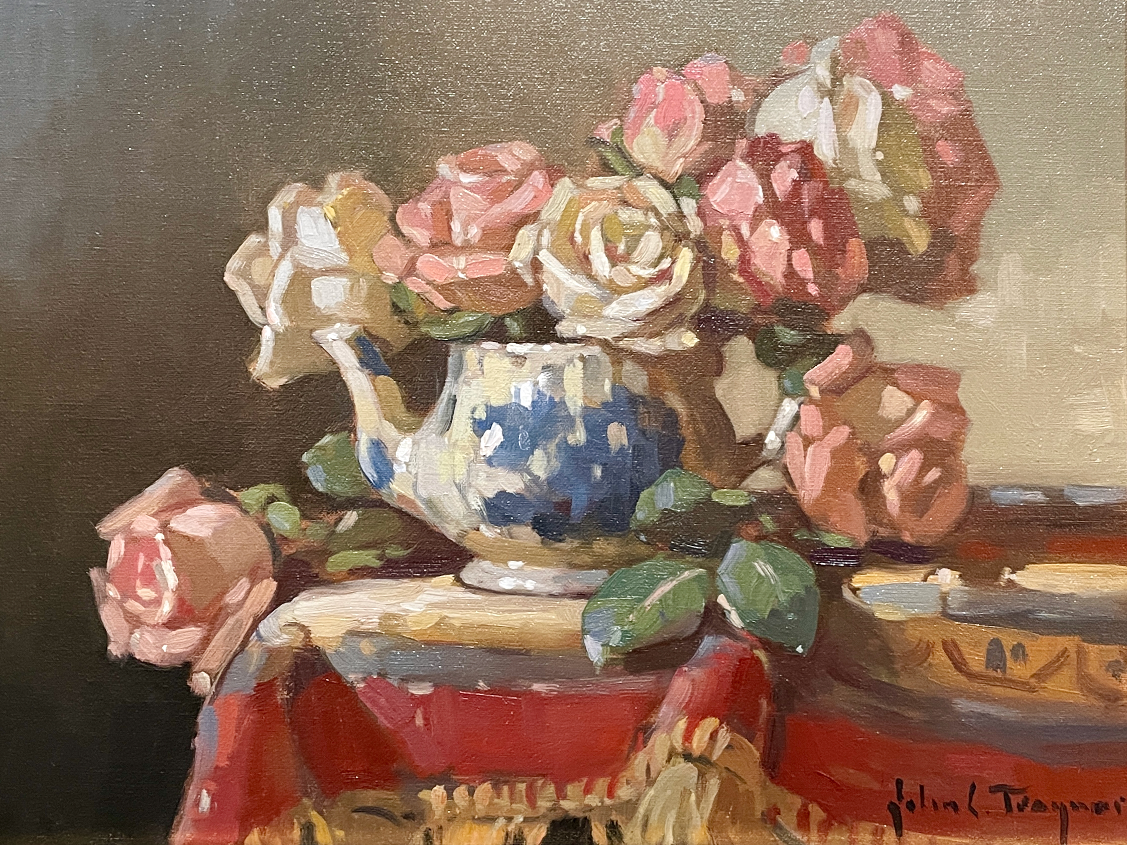 Delft Teapot with Roses Delft Teapot with Roses